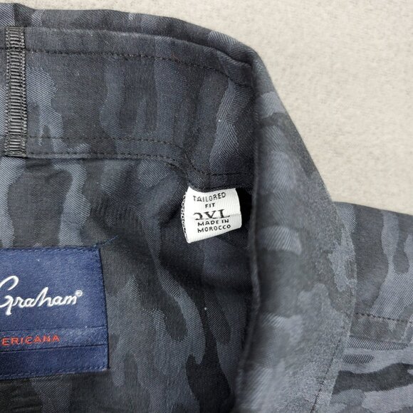 Robert Graham Shirt Sz 2XL Black Gray Camouflage Long Sleeve Tailored Fit Cotton - Picture 5 of 8